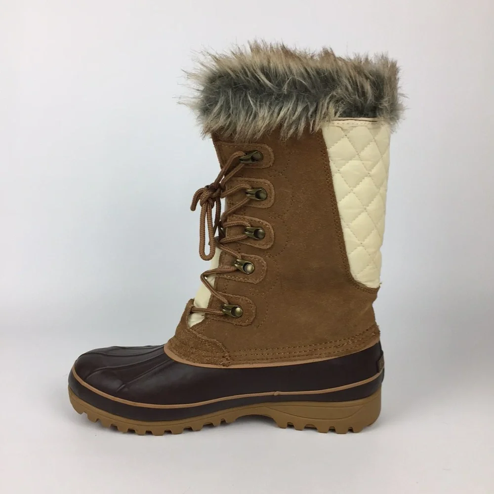 Khombu Nordic 2 Brown Waterproof Lace Up Winter Boots 9